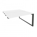 Стол-приставка двойной на О-образном м/к к опорым элем. Рива ONIX O.MO-D.SPR-3.7 Белый Бриллиант/Антрацит