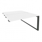Стол-приставка двойной на О-образном м/к к опорым элем. Рива ONIX O.MO-D.SPR-3.8 Белый Бриллиант/Антрацит