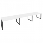 Стол переговорный 3 столешницы Рива ONIX O.MO-PRG-3.4 Белый Бриллиант/Антрацит