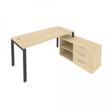 Рабочая станция на П-образном м/к с опорной тумбой правая Рива Metal System Б.РС-СТС-2.4 Пр Акация/Антрацит