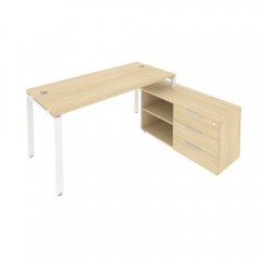 Рабочая станция на П-образном м/к с опорной тумбой правая Рива Metal System Б.РС-СТС-2.4 Пр Акация/Белый