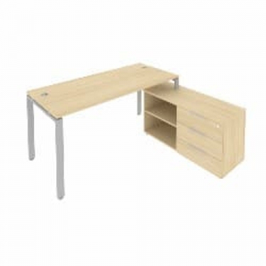 Рабочая станция на П-образном м/к с опорной тумбой правая Рива Metal System Б.РС-СТС-2.4 Пр Акация/Серый