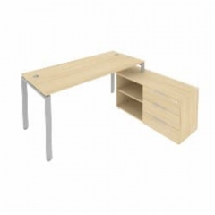 Рабочая станция на П-образном м/к с опорной тумбой правая Рива Metal System Б.РС-СТС-2.4 Пр Акация/Серый