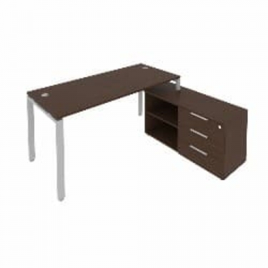 Рабочая станция на П-образном м/к с опорной тумбой правая Рива Metal System Б.РС-СТС-2.4 Пр Венге/Серый