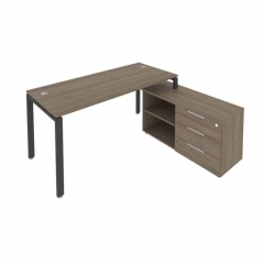 Рабочая станция на П-образном м/к с опорной тумбой правая Рива Metal System Б.РС-СТС-2.4 Пр Вяз/Антрацит