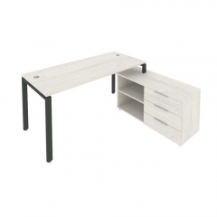 Рабочая станция на П-образном м/к с опорной тумбой правая Рива Metal System Б.РС-СТС-2.4 Пр Наварра/Антрацит