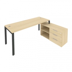 Рабочая станция на П-образном м/к с опорной тумбой правая Рива Metal System Б.РС-СТС-2.5 Пр Акация/Антрацит