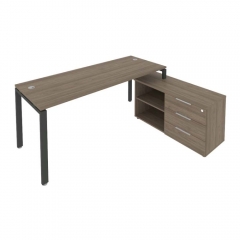Рабочая станция на П-образном м/к с опорной тумбой правая Рива Metal System Б.РС-СТС-2.5 Пр Вяз/Антрацит