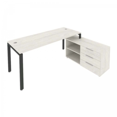 Рабочая станция на П-образном м/к с опорной тумбой правая Рива Metal System Б.РС-СТС-2.5 Пр Наварра/Антрацит