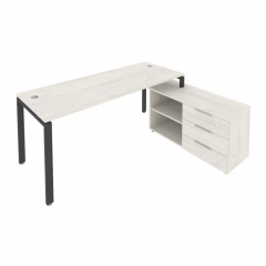 Рабочая станция на П-образном м/к с опорной тумбой правая Рива Metal System Б.РС-СТС-2.5 Пр Наварра/Антрацит