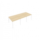 Переговорный стол 3 столешницы Рива Metal System Б.ПРГ-3.1 Акация/Белый
