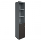 Шкаф высокий узкий левый Рива Riva А.СУ-1.1 Л Венге/Металлик