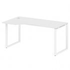 Стол криволинейный левый на О-образном м/к Рива METAL SYSTEM БО.СА-1 Л Белый/Белый