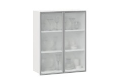 Шкаф кухонный 800 высокий со стеклом Любимый дом Шервуд ЛД 281.461.000.129 Белый