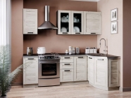 Угловой кухонный гарнитур 2400 Любимый дом Винченца 2 Черный Дуб Крафт белый