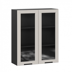 Шкаф кухонный 800 высокий со стеклом Любимый дом Джамис ЛД 296.460.000.156 Черный Кашмир