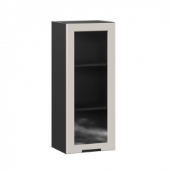 Шкаф кухонный 400 высокий со стеклом Любимый дом Джамис ЛД 296.420.000.152 Черный Кашмир