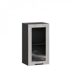 Шкаф кухонный 400 со стеклом Любимый дом Джамис ЛД 296.320.000.060 Черный Белый камень