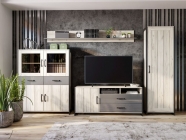 Гостиная Любимый дом Техно 6 Дуб Крафт белый Серый шифер