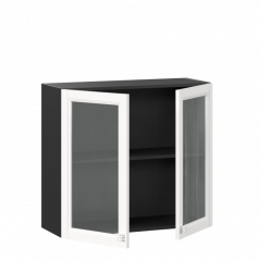 Шкаф кухонный 800 со стеклом Любимый дом Джулия ЛД 284.360.000.065 Черный Белый