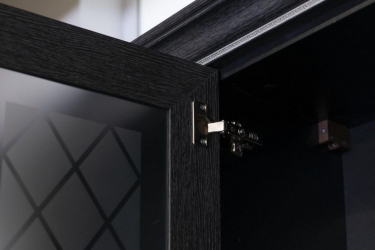 Шкаф кухонный 600 с открытой полкой со стеклом Любимый дом Италия ЛД 275.557.000 Черный Дуб темный