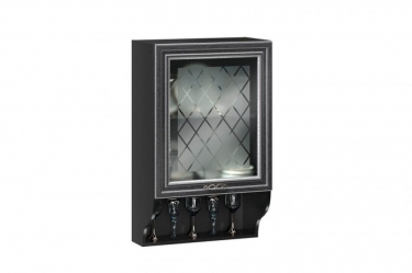 Шкаф кухонный 600 с открытой полкой со стеклом Любимый дом Италия ЛД 275.557.000 Черный Дуб темный