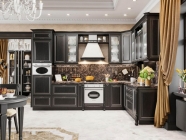 Шкаф кухонный 300 высокий Любимый дом Италия ЛД 275.416.000 Черный Дуб темный