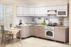 Кухонный гарнитур угловой Любимый дом Анастасия 7 Белый Капучино