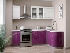 Кухонный гарнитур 2400 угловой Любимый дом Анастасия 2 Белый Ежевика