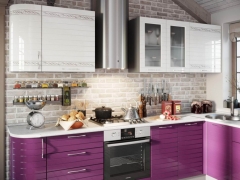 Кухонный гарнитур угловой Любимый дом Анастасия 10 Белый Ежевика