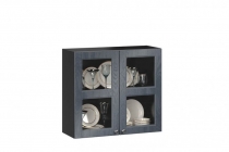 Шкаф кухонный 800 со стеклом Тип 1 Любимый дом Мокка ЛД 274.360.000.160 Черный Дуб фактурный антрацит