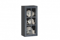 Шкаф кухонный 450 высокий со стеклом Любимый дом Мокка ЛД 274.430.000.172 Черный Дуб фактурный антрацит