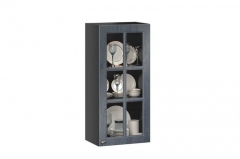 Шкаф кухонный 450 высокий со стеклом Любимый дом Мокка ЛД 274.430.000.172 Черный Дуб фактурный антрацит