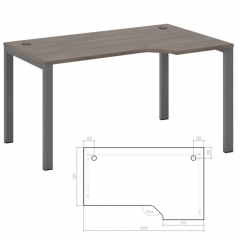 Стол эргономичный правый на металлоопорах POINTEX New Line NLN36322734 Дуб шамони темный