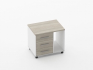 Тумба подкатная с нишей Персона Грата Deka 9.05.02Пр Дуб Сантана светлый/Белый