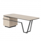 Стол руководителя правый Skyland Line СФ-571101.1 Дуб светлый Черный графит