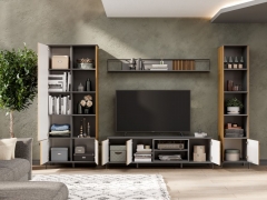 Гостиная Любимый дом Элиот 2 Оникс Серый/Орех фактурный