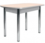 Стол обеденный Форт Европейский ХРОМ 1 кат. белый глянец ЛДСП белый