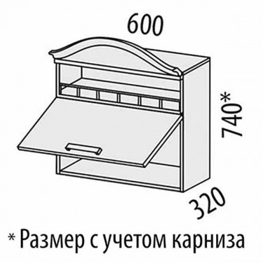 Шкаф над вытяжкой с системой плавного закрывания Витра Милана 23.13.1 Сосна Астрид/Ваниль