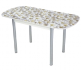 Стол обеденный Форт Раздвижной ЕВРО фп Ромашки Д006 ЛДСП серый