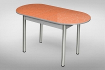 Стол обеденный Форт Универсальный 32мм ХРОМ мет.напр. 3 кат. 103 2007 круги ЛДСП серый