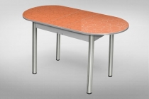 Стол обеденный Форт Универсальный 32мм ХРОМ мет.напр. 3 кат. 103 2007 цветы ЛДСП серый