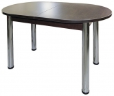 Стол обеденный Форт Универсальный 32мм ХРОМ мет.напр. 3 кат.108 8514 круги ЛДСП венге