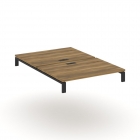 Двойной стол надставка на две опорные тумбы Рива CONCEPT CN.DSN-005 Сандал Янтарный Черный