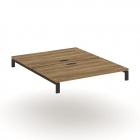 Двойной стол надставка на две опорные тумбы Рива CONCEPT CN.DSN-006 Сандал янтарный Черный