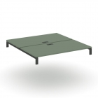 Двойной стол надставка на две опорные тумбы Рива CONCEPT CN.DSN-007 Дуб Кобо Черный