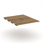 Двойной стол-приставка к двум опорным тумбам/шкафам Рива CONCEPT CN.DSPR-006 Сандал Янтарный Черный