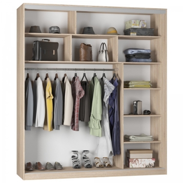 Шкаф-купе Аларти B-220х200х60-1ДСС-Белый-D10D10D10