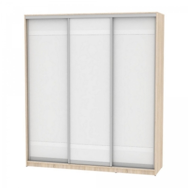 Шкаф-купе Аларти B-220х200х60-3ДСС-Белый-D9D9D9