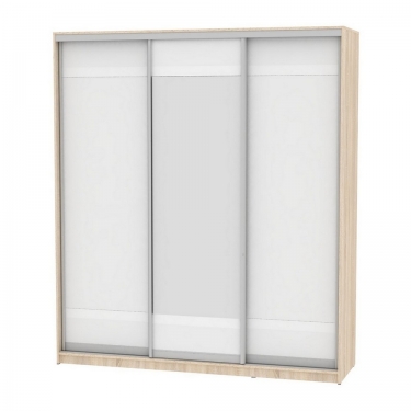 Шкаф-купе Аларти B-220х200х60-3ДСС-Белый-D9D10D9